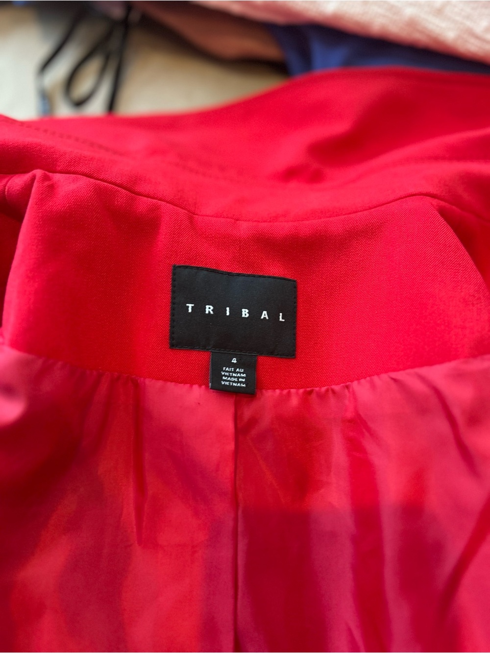 Tribal Red Ruffle-Front Blazer Jacket - Picture 4 of 9